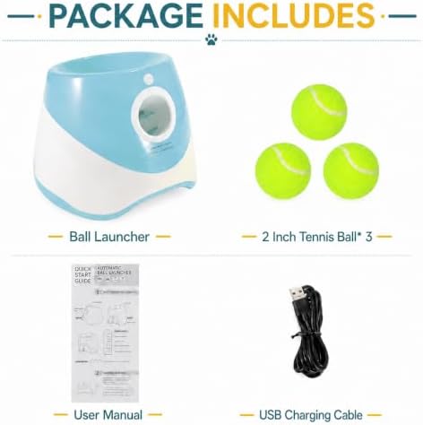 Automatic Dog Ball Launcher with 3 Adjustable shoot distance, Rechargeable