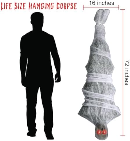 Halloween Decorations, 72 inches Scary Hanging Cocoon Corpse Props with Spook...