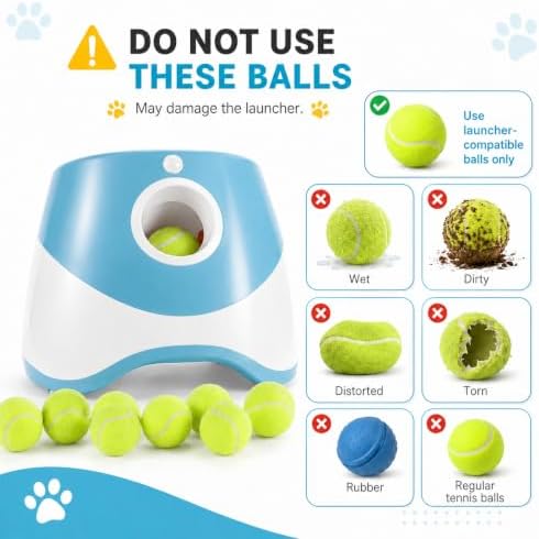 Automatic Dog Ball Launcher with 3 Adjustable shoot distance, Rechargeable
