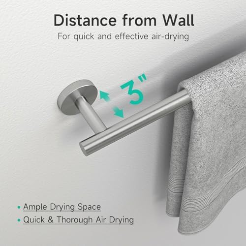 USHOWER 4PCS Brushed Nickel Bathroom Accessories Set, 18-Inch Towel Bar Set