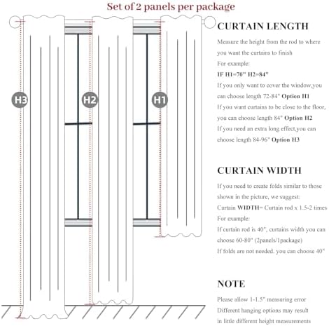 QJmydeco 100% Blackout Curtains 45 Inches Long 2 Panels Set, Short Linen Heat Blocking Drapes 46 Inch Small Window Decor for Kitchen Bedroom Bathroom Thermal Insulated Textured Look Hook Belt