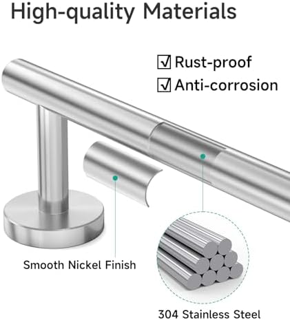 USHOWER 4PCS Brushed Nickel Bathroom Accessories Set, 18-Inch Towel Bar Set