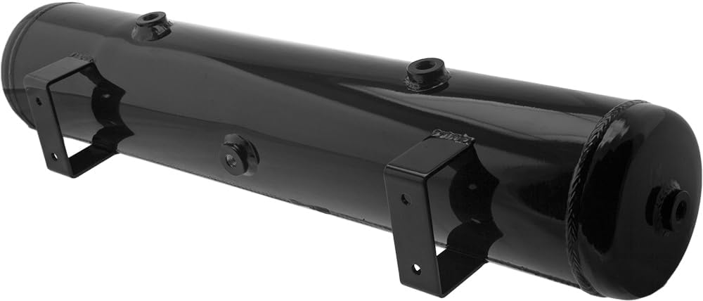 Vixen Air 4 Gallon Aluminum Air Tank 200 PSI, 7 Ports Kit Black VXT4100AB For Air Suspension, Air Ride, Bag, Train Horn | Kit Includes Mounting Hardware
