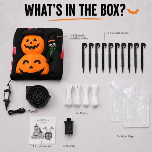 9FT Giant Halloween Inflatables Pumpkins with Witch Outdoor Decorations, Blow Ups 7 PCS Pumpkins with Build-in LED Lights, Funny Yard Garden Decoration for Halloween Party Indoor Outdoor