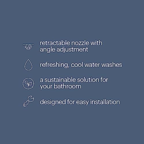 Brondell Fresh Spa Adjustable, Bidet Attachment FSA-15 for Toilet Seats with Adjustable Single Nozzle, Side Arm Control, Thin Profile, White (Ambient Temperature)
