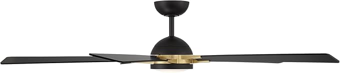 Rotary Indoor and Outdoor 5-Blade 65in Smart Home Ceiling Fan in Matte Black