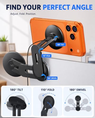 Magnetic Phone Mount for Laptop＆Tesla,15W Wireless for Magsafe Charger