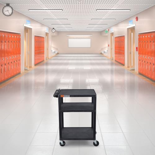 Luxor LP34E-B 34"H AV Cart - Three Shelves Electric