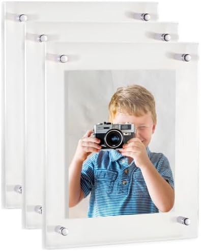 ArtToFrames 18x30 Inch Double Panel Floating Acrylic Picture Frame comes (3 Pack)