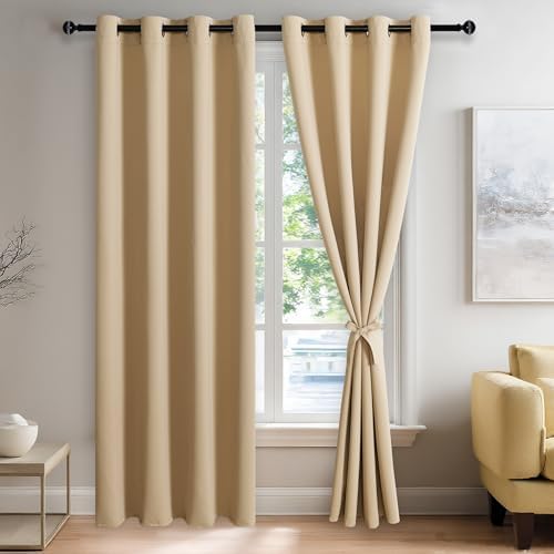 JIUZHEN Blackout Curtains for Bedroom Living Room 52 x 84 Inches Long