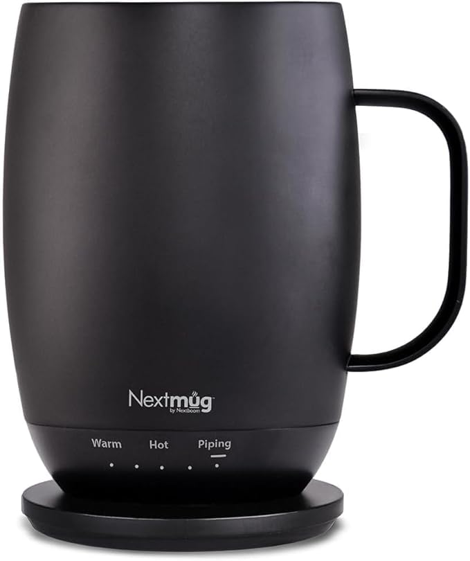 Nextmug Plus Temperature-Controlled, Self-Heating Mug – No App, Long-Lasting