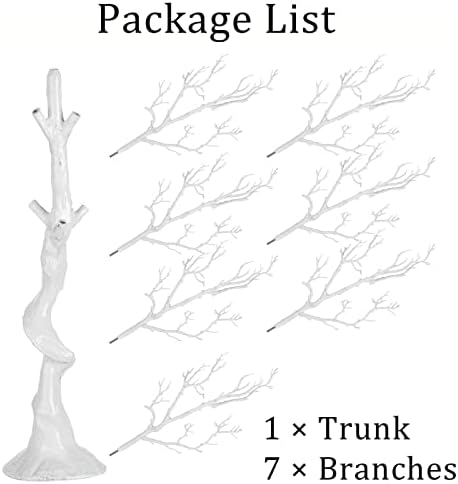 Sziqiqi White Artificial Trees for Wedding Party Decoration Fake Tree Indoor for Home Decor Centerpiece Table Decorations Christmas Halloween 3.4ft Tall