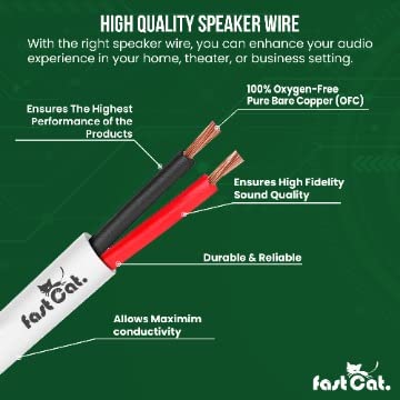 fast Cat. Speaker Wire 14 Guage 4C, UL Listed & CMR/CL3R-FT4 Rated