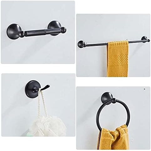 8 Piece Bathroom Accessory Set(Adjustable Towel Bar, Towel Ring, Toilet Paper Holder,Towel Robe Hook), Wall Mounted Bathroom Hardware Accessories Set,Oil Rubbed Bronze