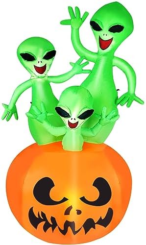CAMULAND 6FT Halloween Inflatable Pumpkin Alien Decorations Outdoor
