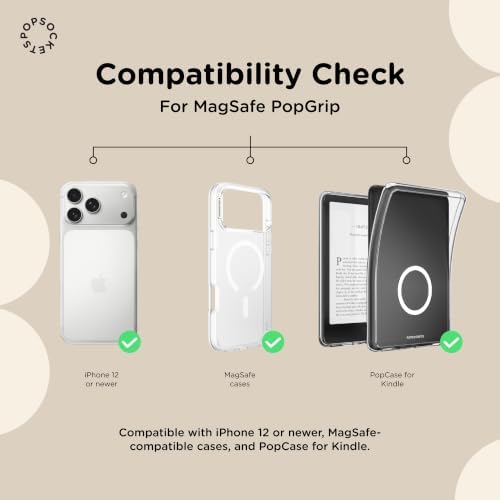 PopSockets Phone Grip for MagSafe, Magnetic Holder- Clear