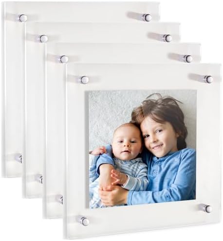 ArtToFrames 24x24 Inch Double Panel Floating Acrylic Picture Frame comes (4 Pack)