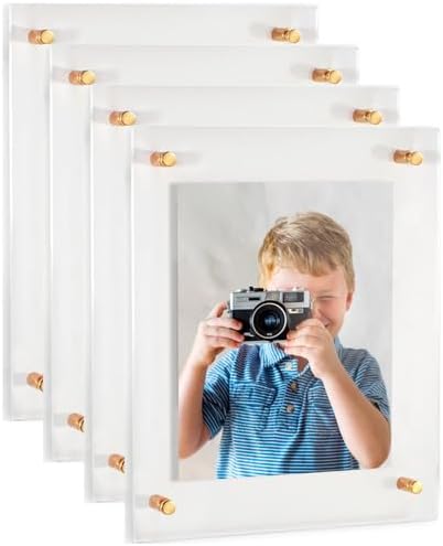 ArtToFrames 16x32 Inch Double Panel Floating Acrylic Picture Frame comes (4 Pack)