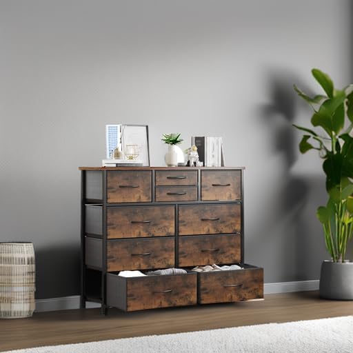 LUMTOK 10-Drawer Dresser, Fabric Storage Dressers