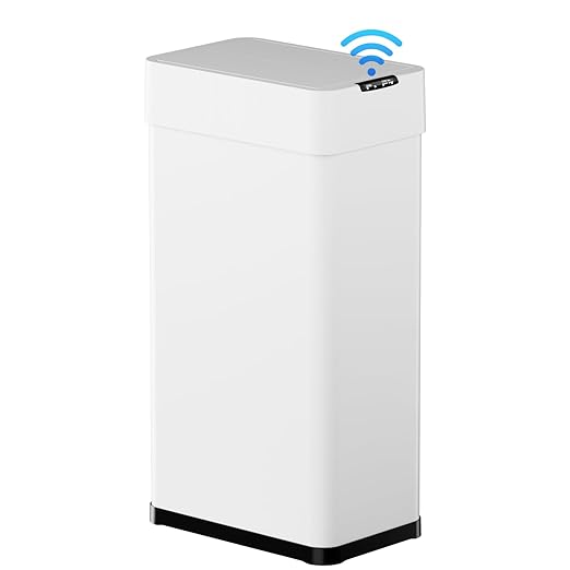 TLSUNNY 13.2 Gallon Automatic Trash Can, Stainless Steel Motion Sensor Garbage