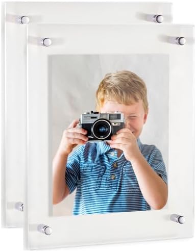 ArtToFrames 10x13 Inch Double Panel Floating Acrylic Picture Frame comes (2 Pack)