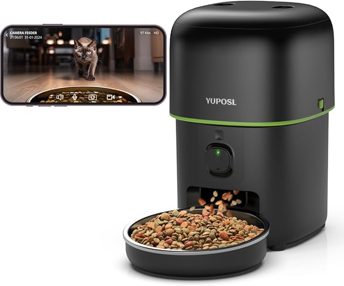 Automatic Cat Feeder with Camera - 5G WiFi Auto Cat Food Dispenser