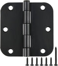 Rounded Door Hinges 3-1/2" x 3.5 inch, 5/8 Radius, Matte Black 3 ½ Inch 42 Pack