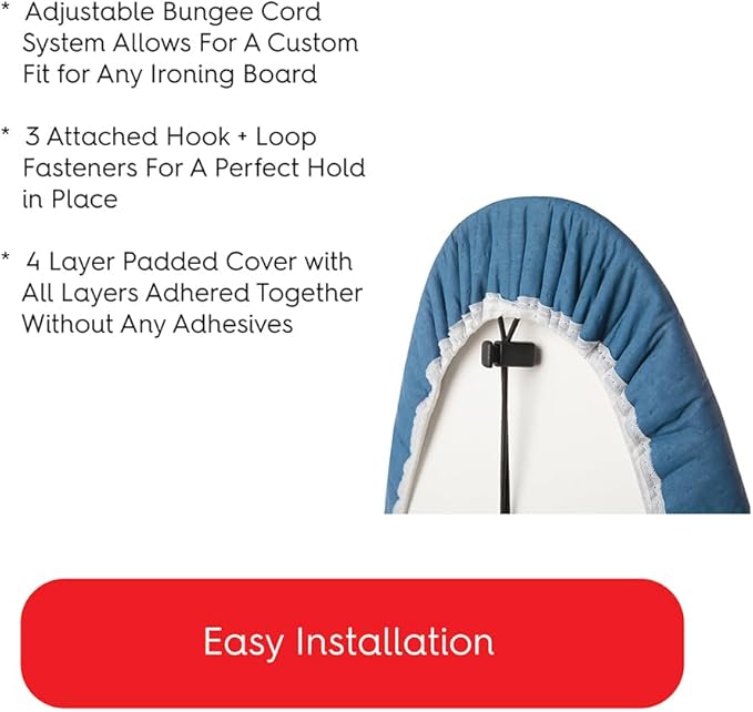 TIVIT Ironing Board Cover 18 x 49, Performance Grade Titanium Coated Pro Grip