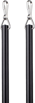 Curtain Wand - Aluminum Curtain and Drapery Pull Rod with Stainless Steel Hardware for Curtains, Draperies, and Room Divider Curtains - 48 Inches, Metallic Black - Pack of 2