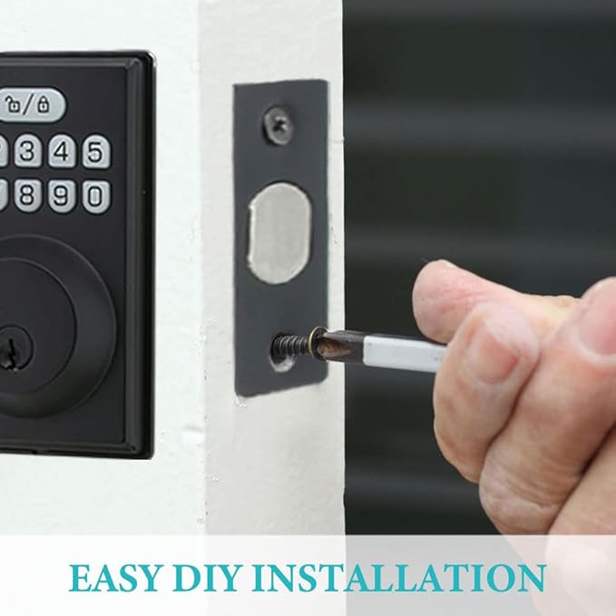 Keyless Entry Door Lock with 2 Handles, Electronic Keypad Deadbolt Front Door