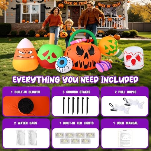 10FT Halloween Inflatables Pumpkin Ghost Combo Decorations