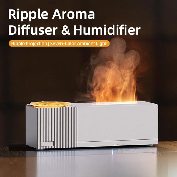 Essential Oil Diffuser, Ripple Projection Vibe Flame Oil Diffuser