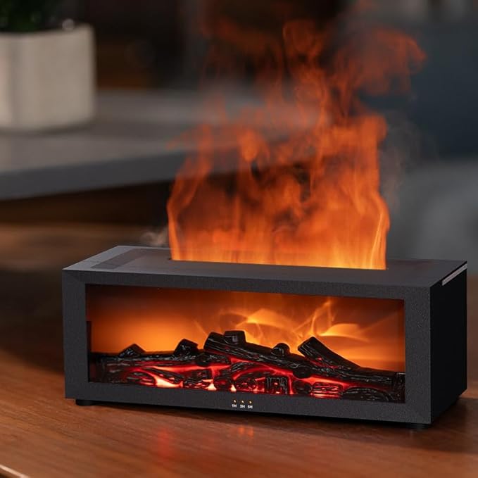 Essential Oil Diffuser, Fireplace Flame Oil Diffuser