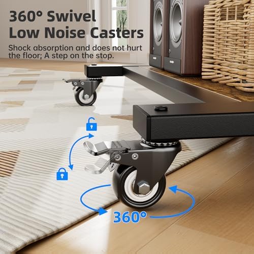 AENTGIU Rolling TV Stand, Mobile TV Stand for 32-75-Inch TVs up to 150lbs