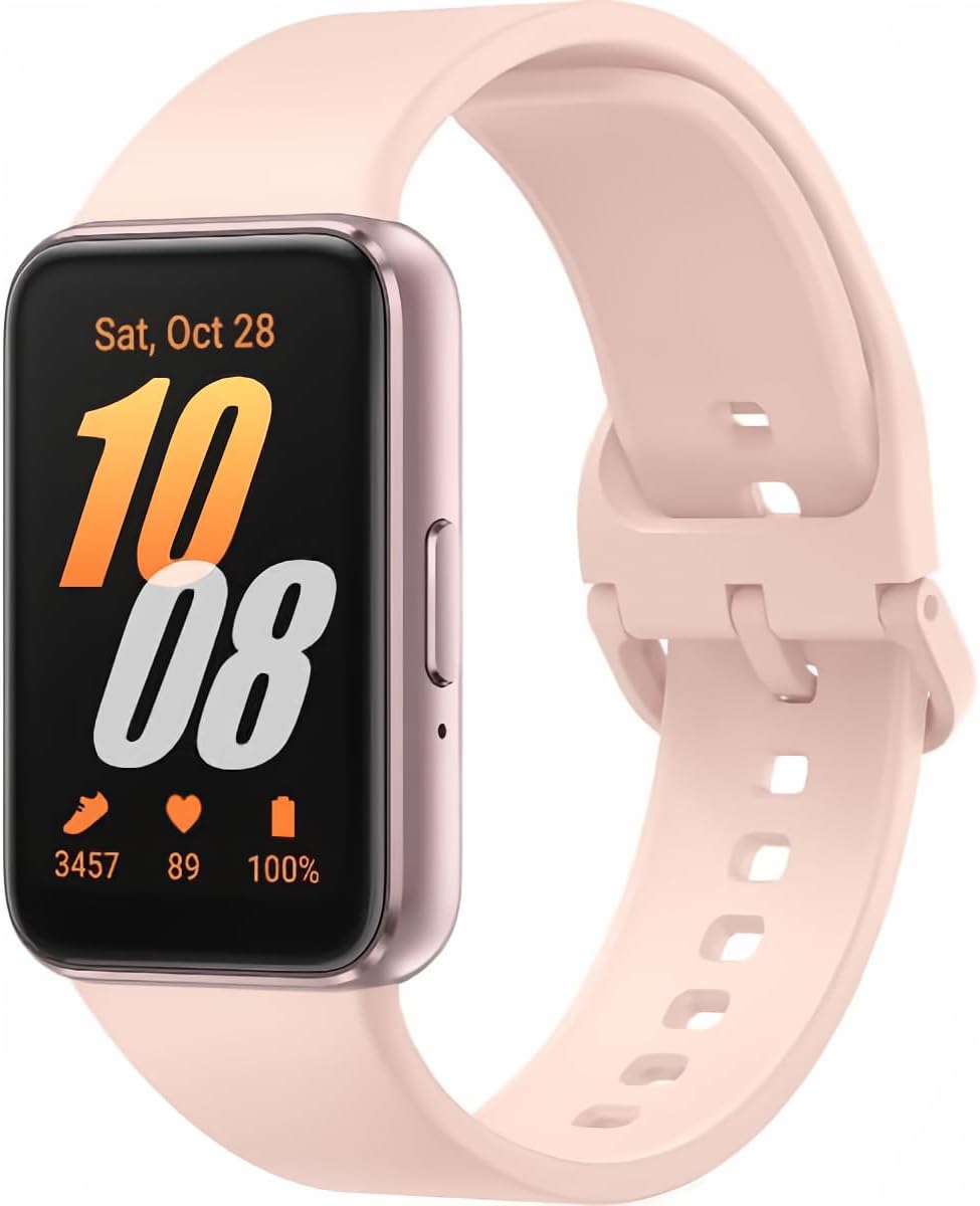 SAMSUNG Galaxy FIT 3 [2024] 1.6" AMOLED Display | 14 Days Battery Life | 100+ Watchfaces | 100+ Exercise Modes | International Model - (Pink) (Renewed)