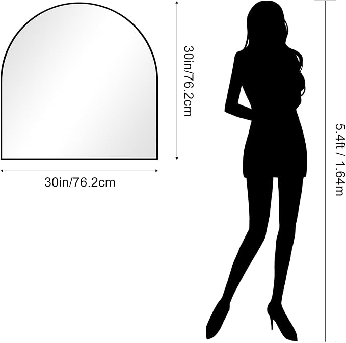 CIRCUMI Arched Wall Mirror, Metal Frame, Large Size
