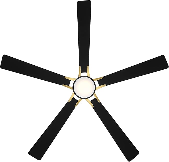 Rotary Indoor and Outdoor 5-Blade 65in Smart Home Ceiling Fan in Matte Black