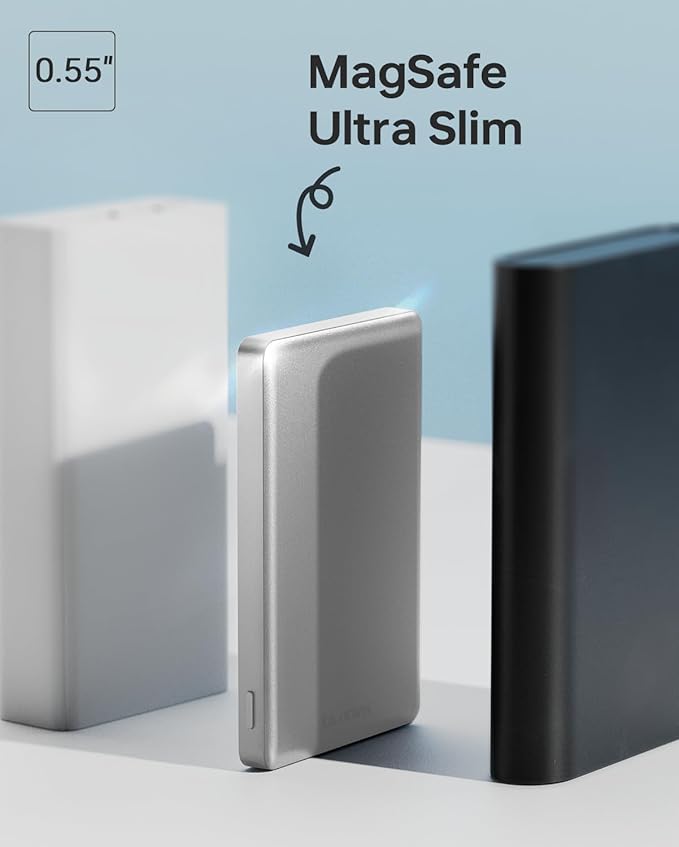 10, 000mAh for MagSafe Power Bank Ultra Slim, Magnetic Wireless Charger