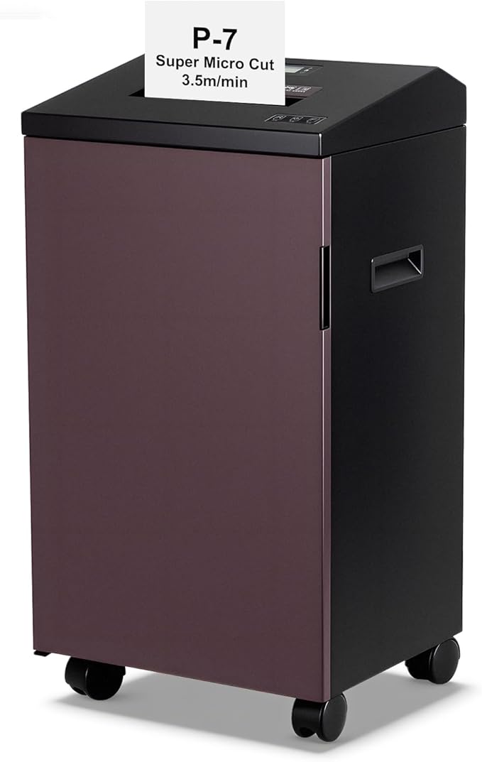 P-7 High Security Paper Shredder Heavy Duty, 5-Sheet Super Micro Cut, 11.9