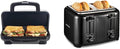 Proctor Silex Deluxe Hot Sandwich Maker, Nonstick Plates, Stainless Steel & 4