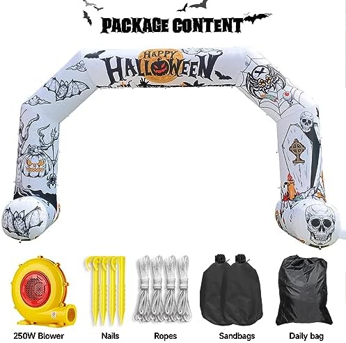 20ft Halloween Inflatable Archway with 250W Blower, Hexagon Inflatable Arch for Outdoor Decoration, Halloween Party, Lawn Garden