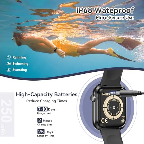 Smart Watch for Men Women(Answer/Make Call), 1.83" Fitness Watch with He...