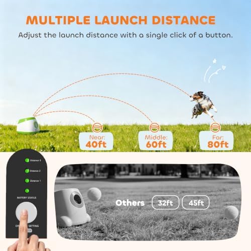 PawHut Automatic Dog Ball Launcher Remote Control for Large Breeds Green