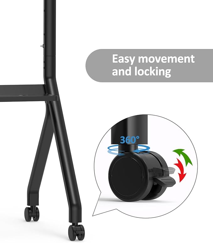 Smart Board Stand for 55-87 Inch Interactive Whiteboards, Adjustable Rolling