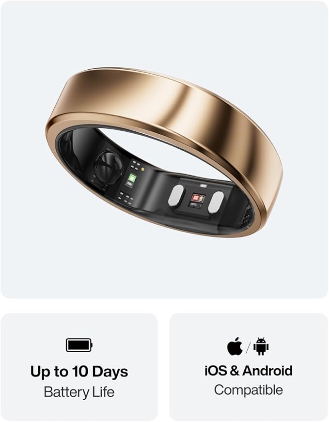 RingConn Gen 2 Air, Ultra-Thin AI Smart Ring, 10-Day Battery Life,