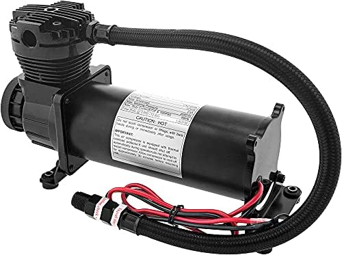 Vixen Air 12V Air Suspension Kit with 200 PSI Compressors and 5 Gallon Tank Onboard Air Ride System for Truck, RV, Car | for Air Bags, Air Springs, Heavy Load Leveling, Towing, Train Horns, VXO4852DBF