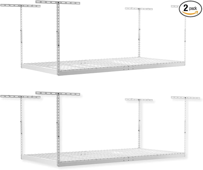 SafeRacks Overhead Garage Storage Rack, Heavy Duty Racks (2-Pack)