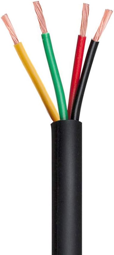 100FT 22 AWG Gauge Wire/Cable RVV 4 Conductor Bare Copper