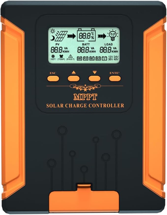 80A 180V MPPT Solar Charge Controller 12V/24V/36V/48V Auto, Heat-Dissipating