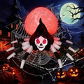 5.7FT Halloween Inflatable Skeleton Spider Outdoor Yard Decor with Magic Lights, Large Blow up Skull Spider Lawn Ornament Decorations